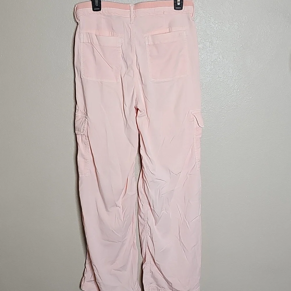 American Eagle Dreamy Drape Stretch Cargo Super High Waist Baggy Pants 6 Peach - Picture 5 of 10